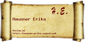 Hausner Erika névjegykártya
